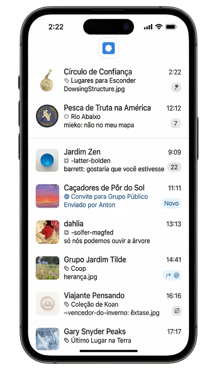 Tlon no iPhone com tela principal